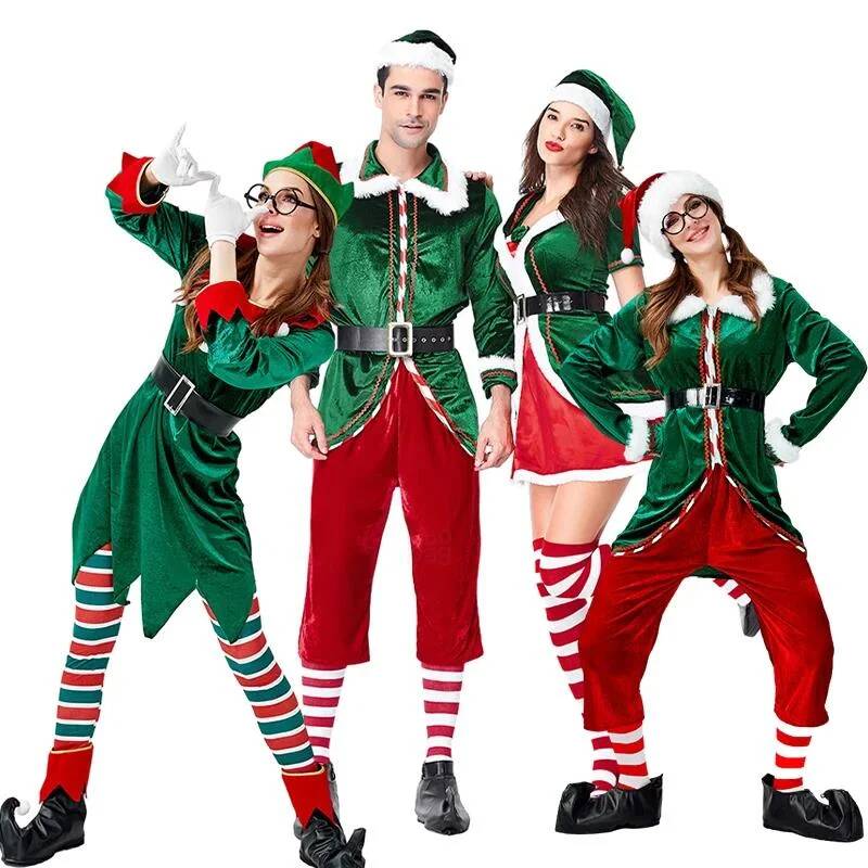 Elf Costume Christmas - Fantasia de Cosplay de Papai Noel,