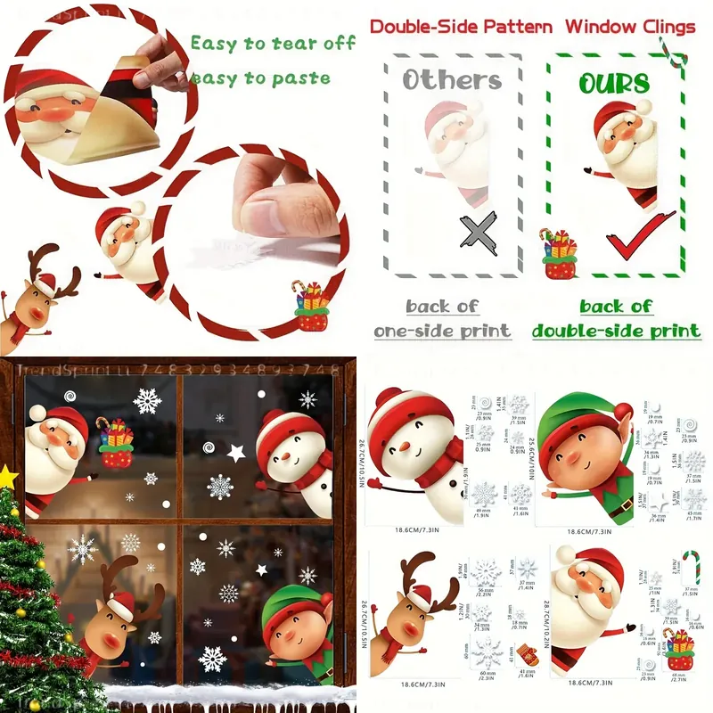 Snowflake Window Decal - 82 peças de adesivos de Natal