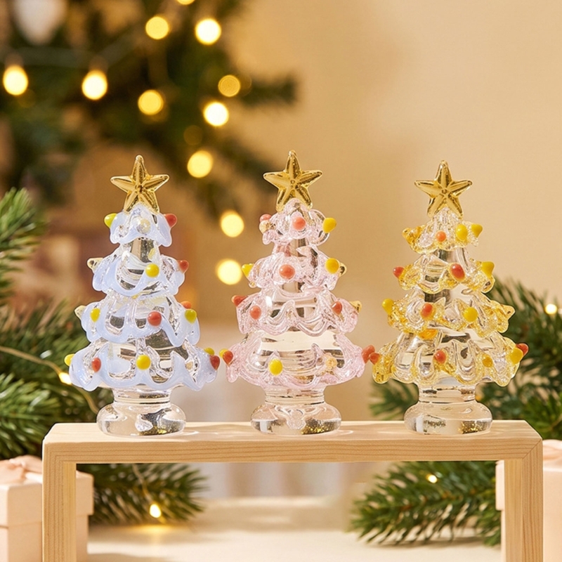 Star Tree Topper - Decoração estatueta árvore miniatura vidro com