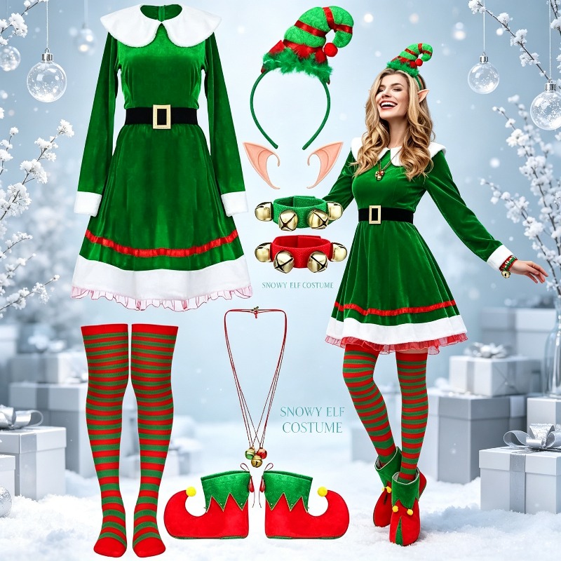Elf Costume Christmas - Conjunto de Fantasia de Elfo de