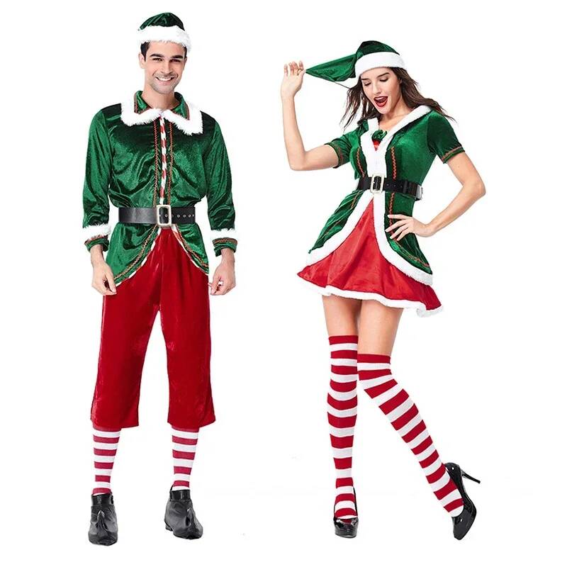 Fantasia de Cosplay de Papai N - Elf Costume Christmas avaliação e preço