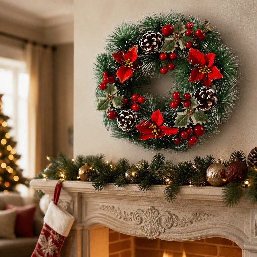 1 peça de guirlanda de Natal p - Christmas Wreath Fake avaliação e preço