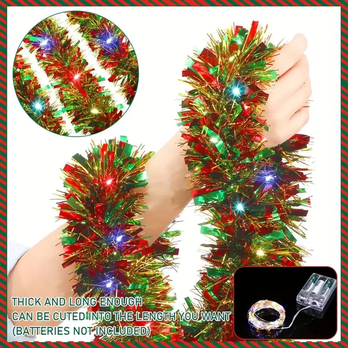 Guirlanda de Natal com Luzes L - Tinsel Garland Decoration avaliação e preço