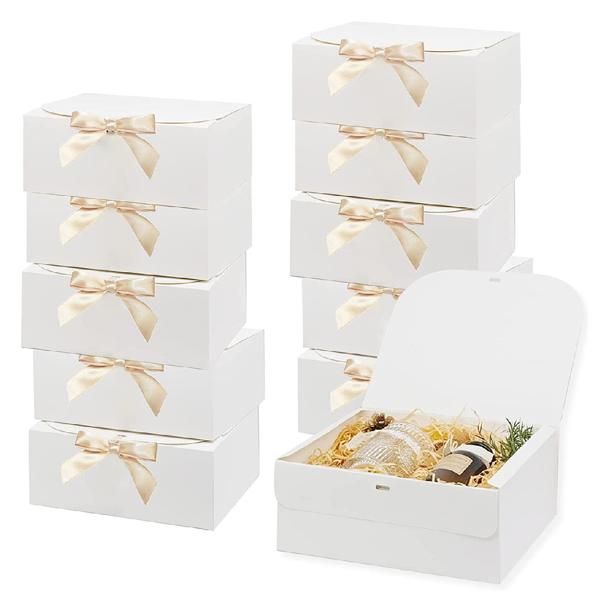 Caixa de Papelão Grande Branca - Ribbon Bow Gift avaliação e preço