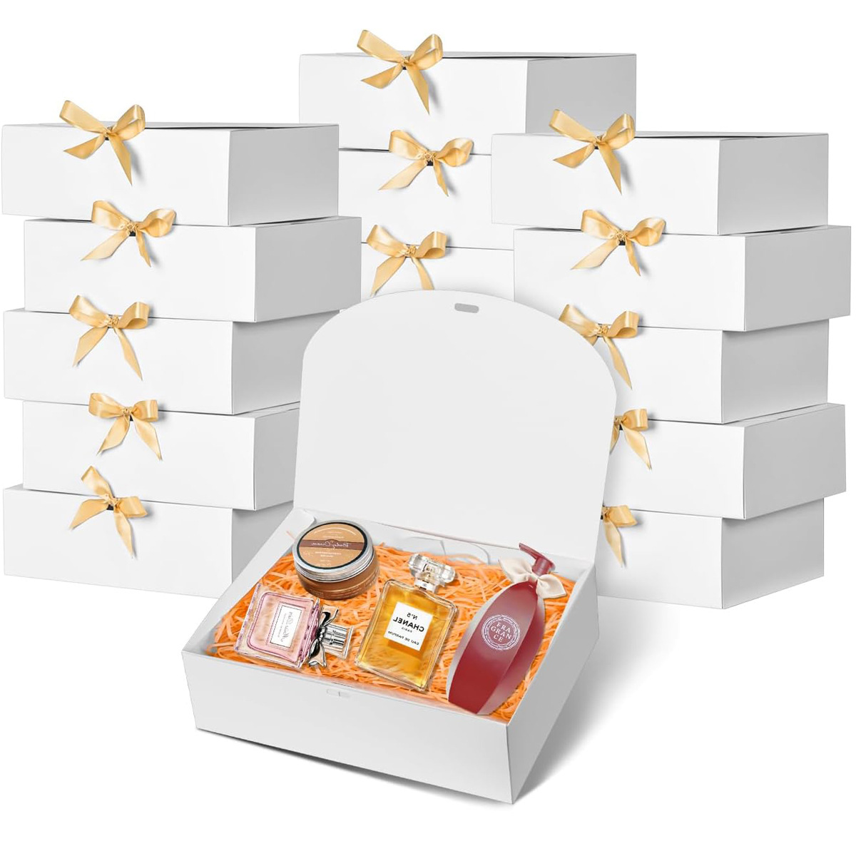 Caixa de Papelão Grande Branca - Ribbon Bow Gift avaliação e preço